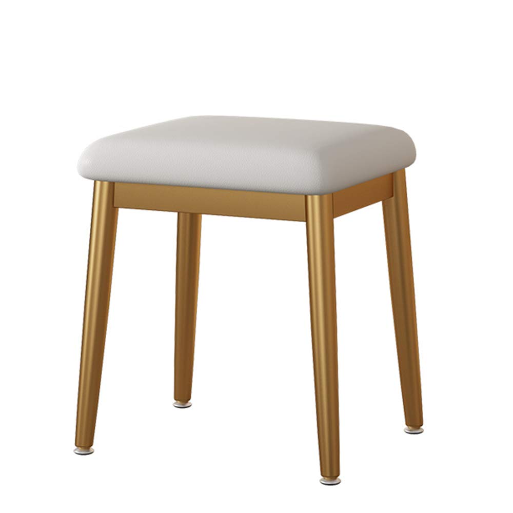 Repose-Pieds Ottoman Nord Tabouret Pansement Ronde Européenne avec De l'or Pieds en Métal Rembourré Repose-Pieds, Chaise De Maquillage pour La Cuisine Chambre Salon,d'or