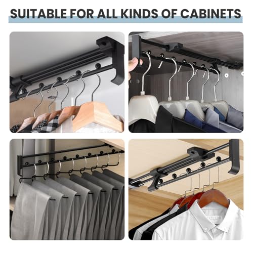 Aresvrgo 2 Stück Ausziehbare Kleiderstange 25 cm,VerläNgerbar Von 25 bis 41.5 cm Kleiderstange Ausziehbar,Speicherplatz Sparen für SchräNke und Lagerbereiche,Kleidung und Hosen Organisieren (25CM)