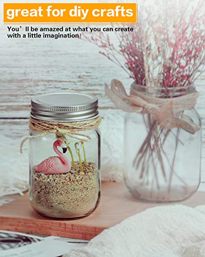 12Oz Glass Jars With Lids Regular Mouth 20 Pack -Mason Jars 12 Oz For Crafts, Meal Prep, Canning Jars For Food Storage Frascos De Vidrio Con Tapa Para Conservas-With 20 Chalkboard Stickers-Silver Lid #TOP5