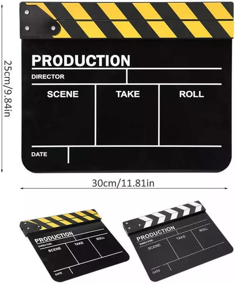 30x25CM Acrylic Clapperboard Director Professional Movie Film Action Clap Cinema Photo Studio Accessories(Color 1) image 2