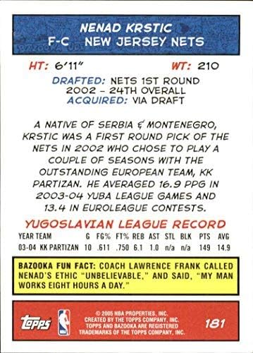 Miniatura 2 de 2004-05 Topps Bazooka #181 Nenad Krstic RC NBA Basketball Trading Card