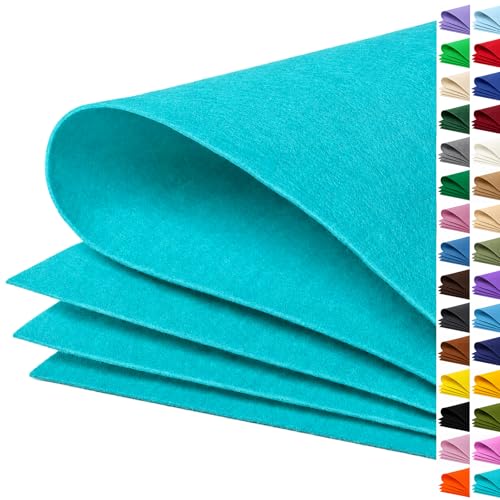 Image of Teal Blue Large Felt Fabric 36 inch x 36 inch (1 Square Yard), 1mm Stiff Felt Sheet, Nonwoven Fabric for Crafts, DIY Projects, Art, Sewing, Lining & Decorations