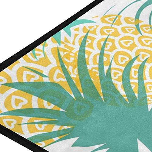Kitchen Rugs Pineapple Tropical Fruit Design Non-Slip Soft Kitchen Mats Bath Rug Runner Doormats Carpet For Home Decor, 39" X 20" #TOP3