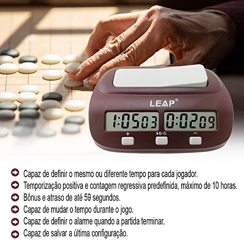 Relógio de Mesa Digital Profissional P/Xadrez Leap