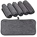 KinHwa Reusable Makeup Remover Cloths Soft Microfiber Face Cleansing Cloth Magically Remove Cosmetics Only with Water 6inch x 12inch 6 Pack Dark-Gray
