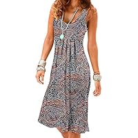 Camisunny Women's Floral Sleeveless Tunic Dresses