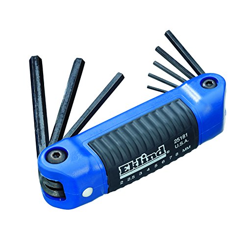 Eklind 25181 Ergo-Fold Fold-Up Hex Key Allen Wrench - 8Pc Set Metric Mm Sizes 2-8