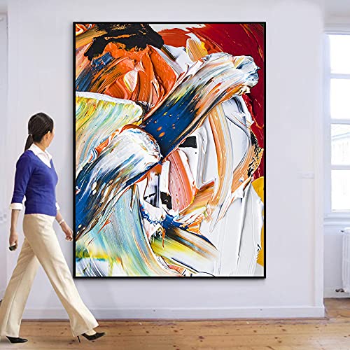 3D couteau palette peinture à l'huile coloré verticale grand format