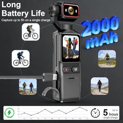 Image of 4K Handheld Vlogging Camera, WiFi Pocket Action Camera, Anti-Shake Body Cam