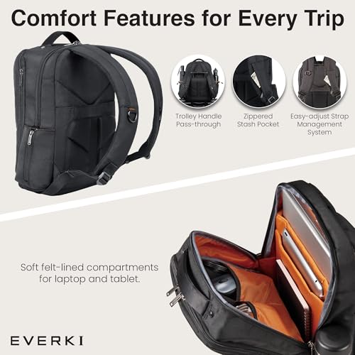 EVERKI Studio Expandable Laptop Backpack for Men & Women – Business and Travel Backpack, Carry-On Backpack for Office & Travel, Professional Backpack, 15-Inch MacBook & Laptop Bag, 26L Capacity, Black by Everki - Image 4