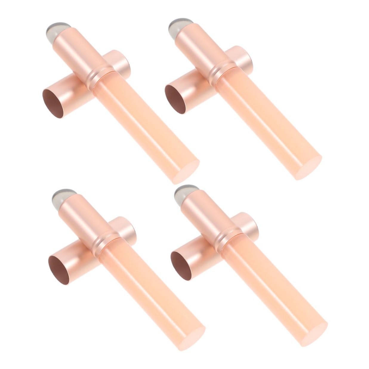 Alipis 4pcs Pink Silicone Lipstick Brush Set with Cap Plastic Lip Makeup Brushes Applicators for Lip Balm Concealer Lipstick for Women Makeup Tools