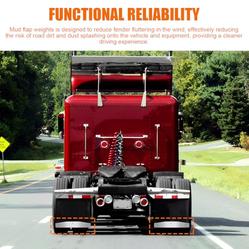 Image of Heavy Duty Mud Flap Weights Universal Pair with Backing Plate | 24 Inch Length, Mirrored Design, Includes Install Screws, for Semi Trucks