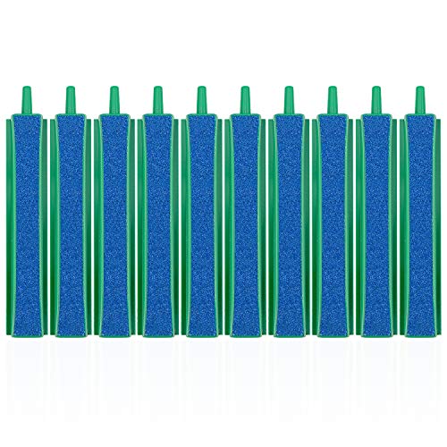 Inntek Lot de 10 Diffuseur Air, Diffuseurs d'eau pour Aquarium, Barres à Bulles d'air Diffuseurs Oxygène pour Aquarium Poissons, Plus de Bulles d'air Vert et Bleu