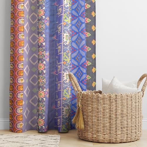 THE ART BOX Blue Silk Sari Curtains β Boho Patchwork Window Panels, Indian Recycled Silk Blend Drapes for Living Room & Bedroom, 2 Panels 84 x 42 Inch THE ART BOX Blue Silk Sari Curtains β Boho Patchwork Window Panels, Indian Recycled Silk Blend Drapes for Living Room & Bedroom, 2 Panels 84 x 42 Inch