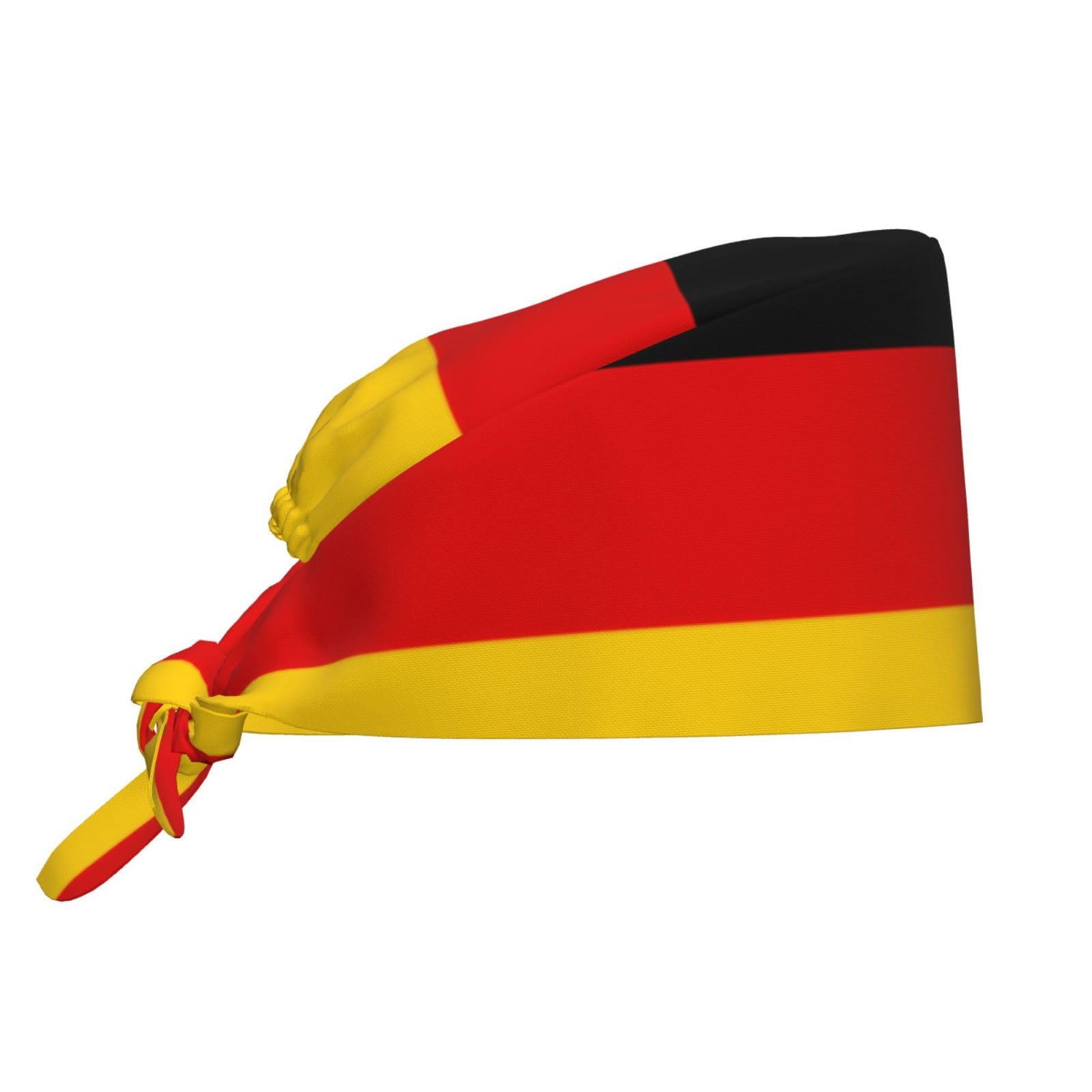 YYHWHJDE Bouffant Scrub Caps German Flag Pattern - Adjustable Surgical Caps for Men and Women Black