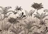 Rasch Tapete 556254 - Fototapete auf Vlies mit Palmen in Beige, Grau und Braun aus der Kollektion Lirico - 3,00 m x 4,24 m (LxB)
