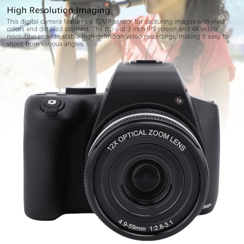 Cámara digital 4K de 72MP HD tipo micro SLR con pantalla IPS de 3 pulgadas 4