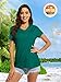 MAGCOMSEN T-Shirts for Women Short Sleeve Workout Tops Quick Dry Swim Rash Guard Top Athletic SPF Sun Shirts Green M