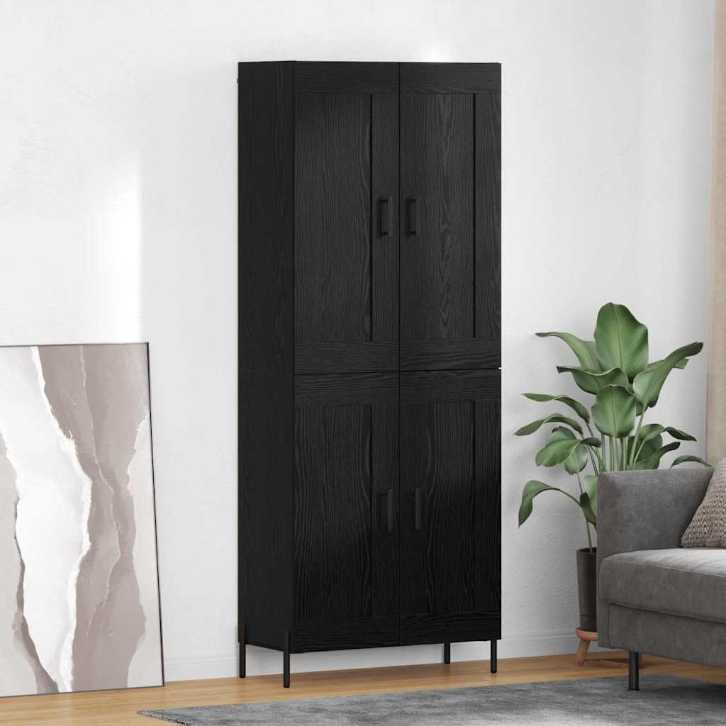 Aparador salón moderno de roble negro ideal para comedor y pasillo acogedor