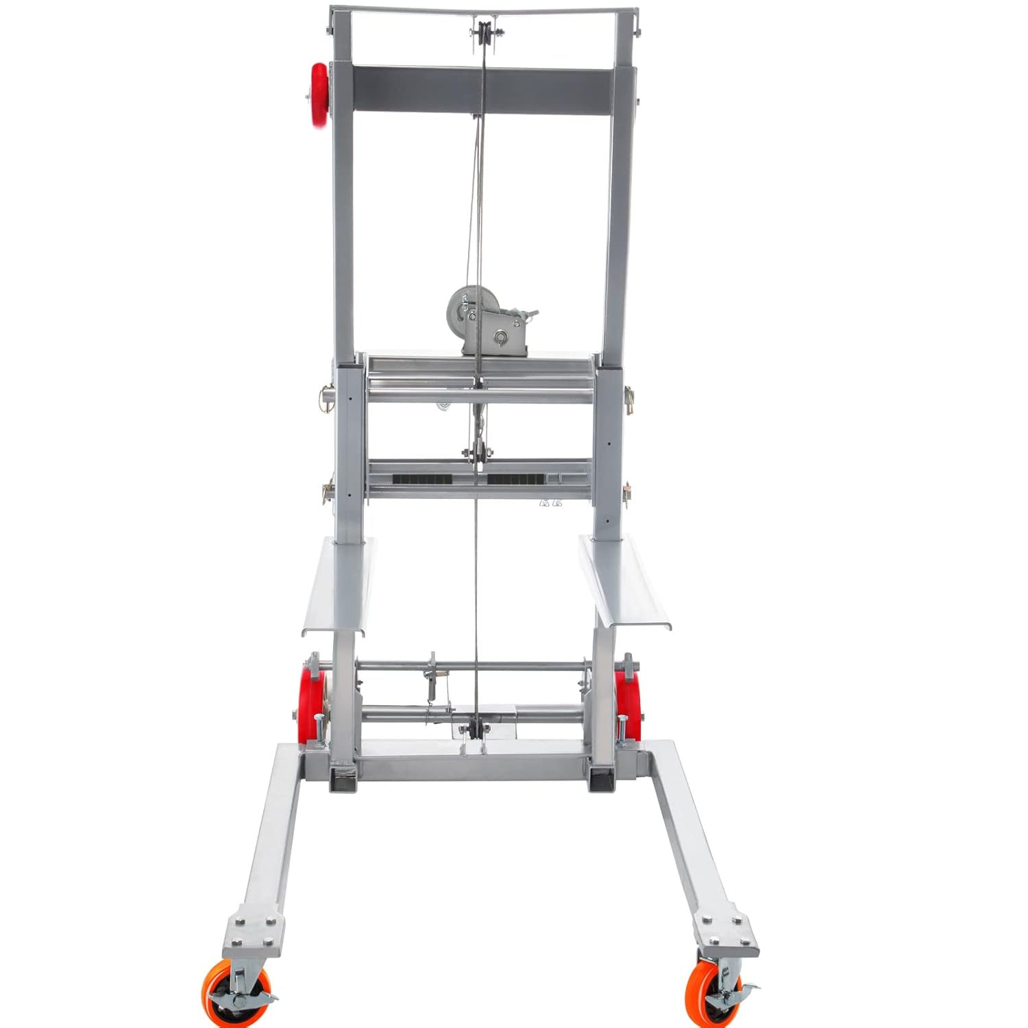 VEVOR Manual Winch Stacker, 43.3" Length, 27.6" Width, 76.4" Height, 8.7" - 106.3" Height Range, Adjustable Straddle Hand Winch Lift Truck, 441 lbs Capacity, Material Lifts for Warehouse and Factory: Industrial & Scientific