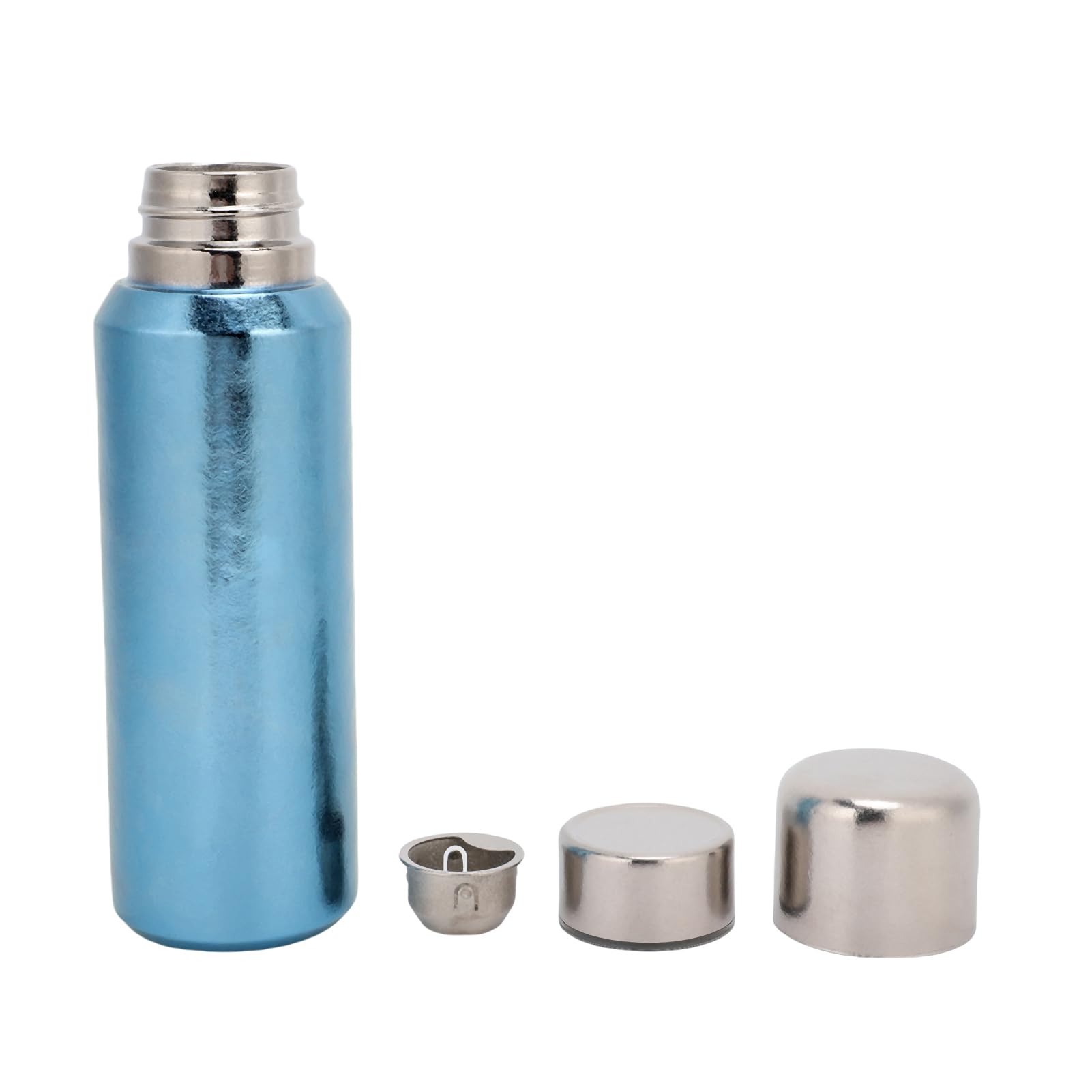 Changor Borraccia da Viaggio Isolata, Leggera da 500 Ml (Blu) | Materiale in titanio , design sottovuoto a doppio strato, nessuna perdita, tazza multiuso, uso esterno