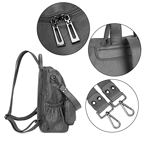 Image of Uromee Travel Backpack Purse for Women Vegan Leather Ladies Fashion Tassel Shoulder Bag Convertible with Pouch
