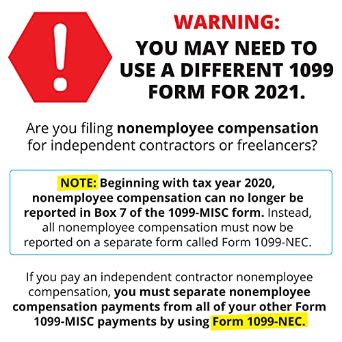image for Blue Summit Supplies 1099 MISC Forms 2021, 4 Part Tax Forms Kit, 25 Ve