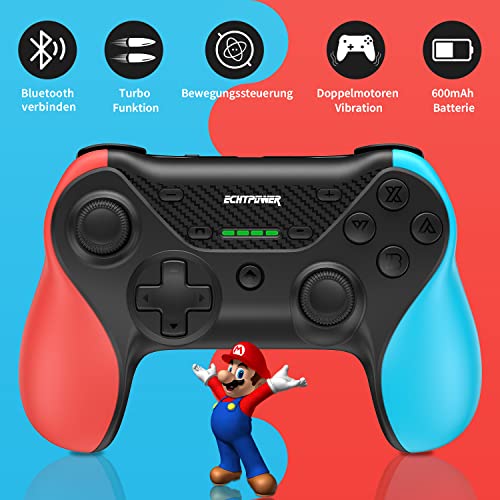 Image of ECHTPower Switch Controller with Hall Effect Joystick, Pro Controller with Adjustable Joystick Sensitivity, Hall Effect Controllers, Wireless controller for Nintendo Switch /Lite /OLED