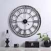 Grote metalen ijzeren retro wandklok stille niet-tikkende batterij werkende vintage metalen Romeinse cijfers ronde…