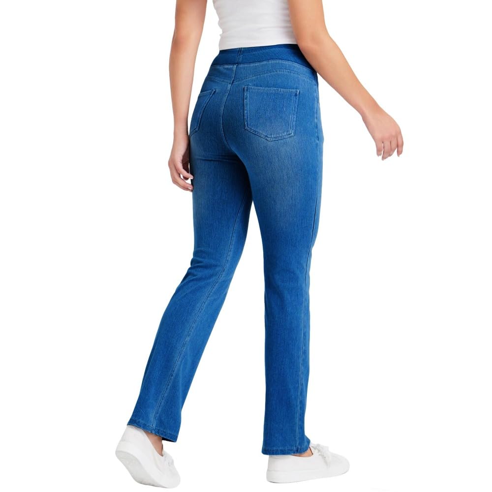Jeans Mujer Stretch de Tiro Alto Corte Bootcut Lavado Denim Pantalones Casual Efecto Moldeador con Bolsillos Ajuste Recto y Cómodo skinny/B/XS