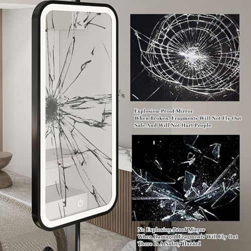 Lustro sufitowe LED 60 x 90 cm – minimalistyczny design, stylowe podświetlane akcesorium łazienkowe, idealne do użytku domowego i hotelowego, funkcjonalne lustro dekoracyjne ze światłami