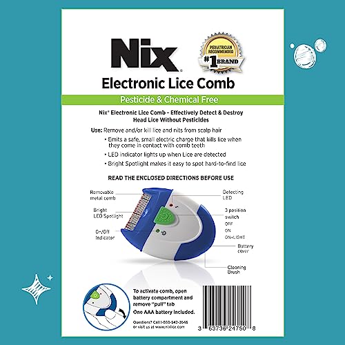 Image of Nix Electronic Lice Comb, Effective Lice Treatment without Pesticides or Chemicals, 1 Count