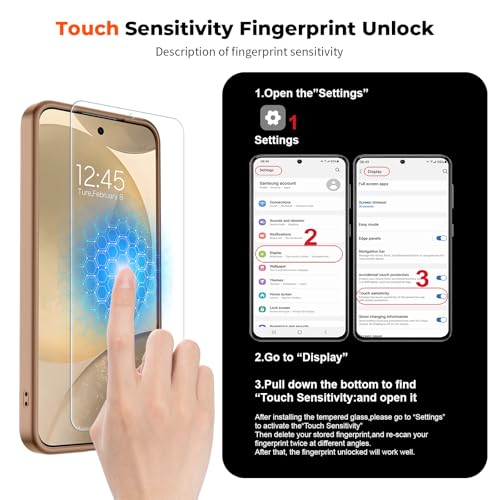 Image of SUPFINE Magnetic for Samsung Galaxy S24 Case / S25 Case with Screen Protector, (Built-in Magnets) (Military Grade Drop Protection) Slim Translucent Shockproof Phone Case,Brown