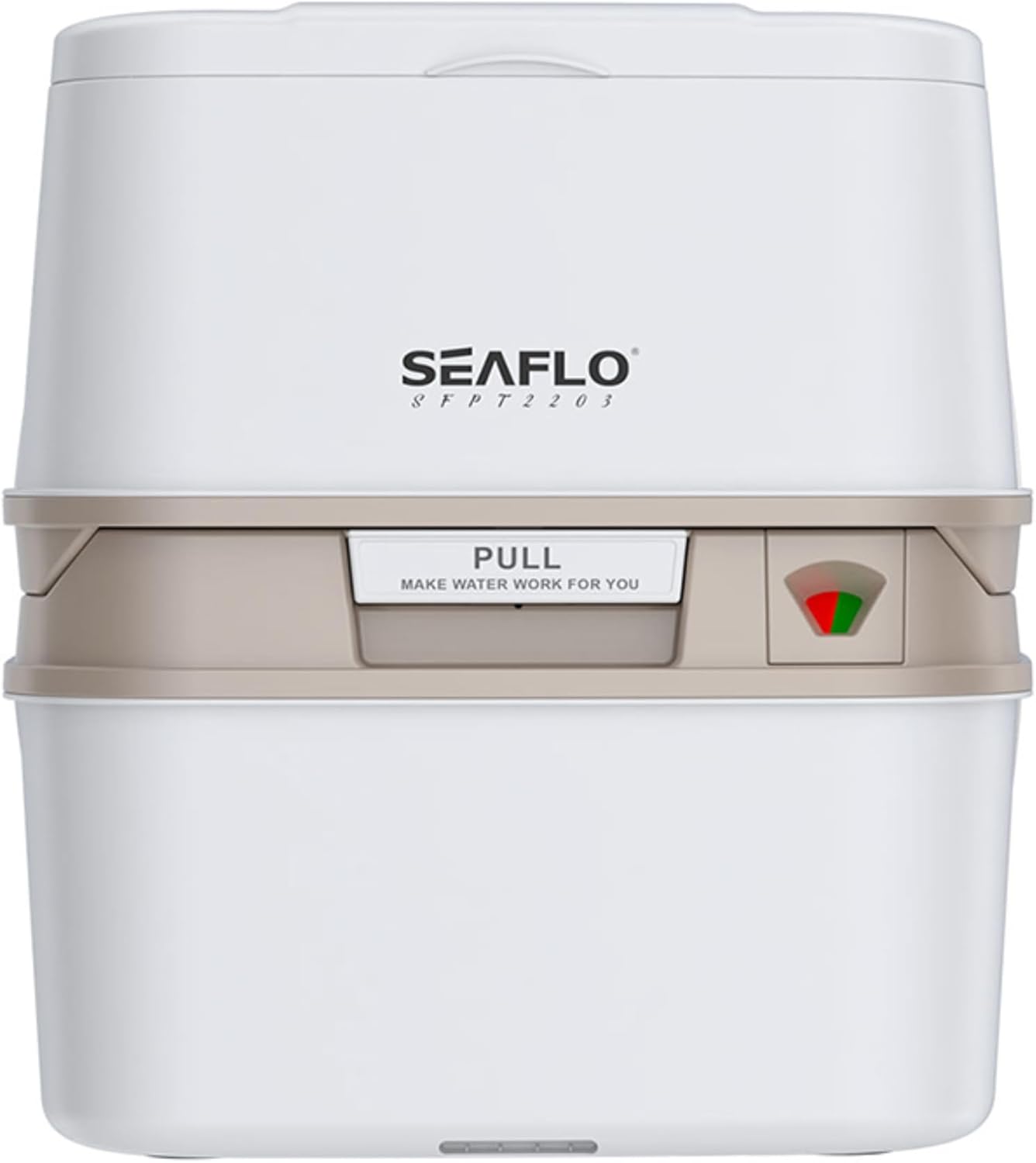 SEAFLO 22L Premium Portable Travel Toilet 4 Gallon Fresh Water Tank 5.8 Gallon Waste Tank Modern Injection Molded Camping RV Marine Toilet With 360 Flush Leak Proof Design 4 Year Warranty