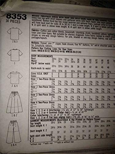 Patron Simplicity 8353 jupe femme deux pièces et jupe fendue taille 39-40 - 2