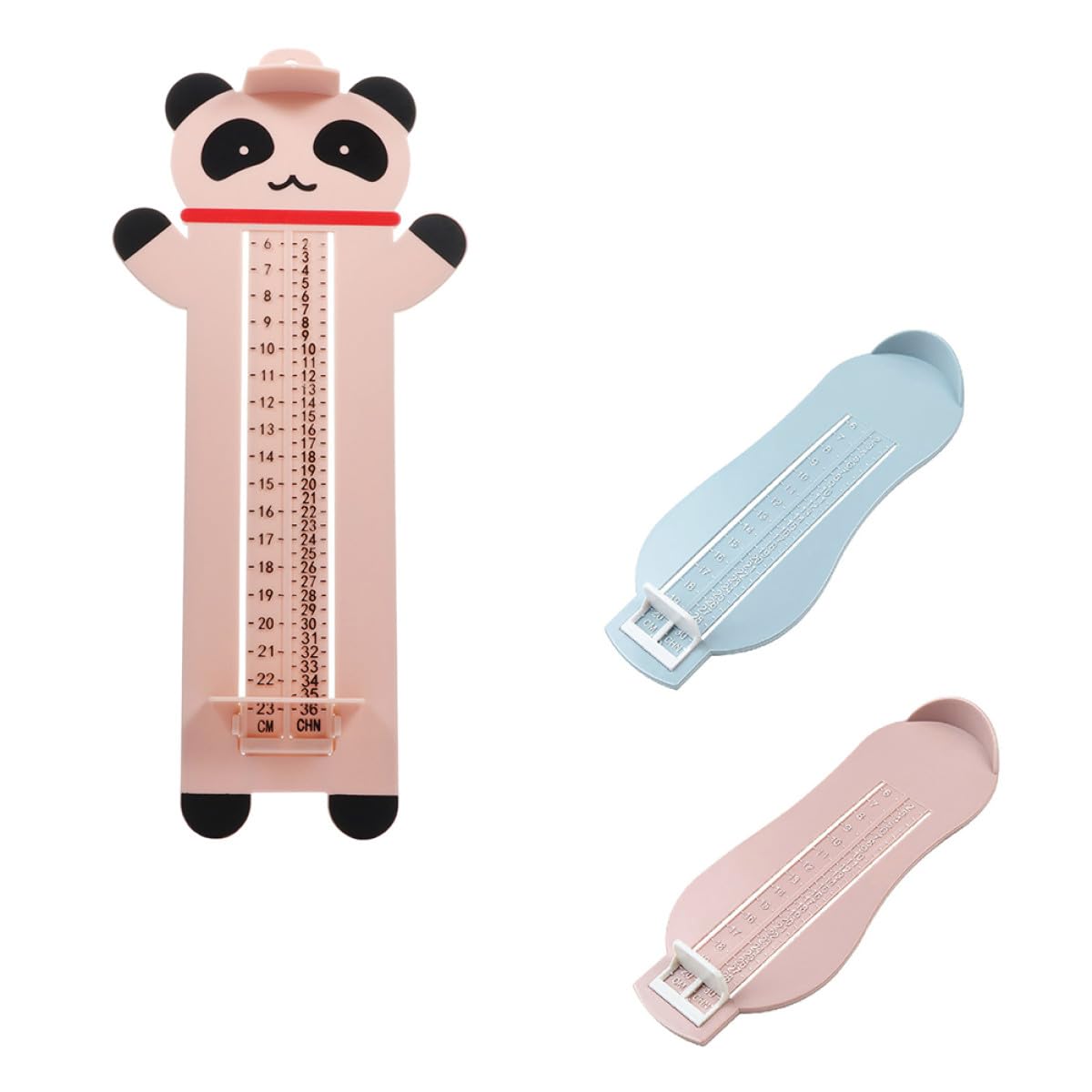 PATKAW 3pcs Foot Ruler Feet Sizer Gauge Measuring Device with Extended Panda Version for Ages 0-15