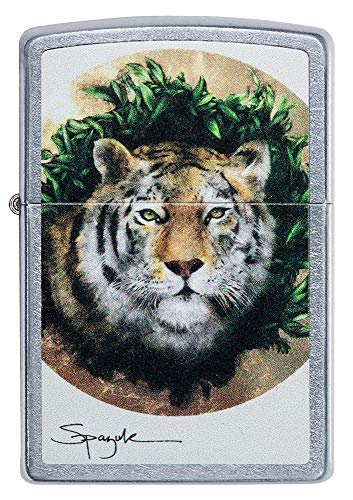 Zippo 49090 – Spazuk Tiger - Street Chrome – Sturmfeuerzeug, nachfüllbar, in hochwertiger Geschenkbox – Bild 3