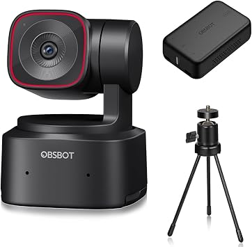 OBSBOT Tiny 2 Lite, Bundle with UVC to HDMI Adapter, AI-Powered 4K UHD PTZ Webcam 1/2" CMOS 4X Digital Zoom AI Auto Tracking with Auto Zoom Gesture Control 2.0 LiveStream for Game/Meeting/Educate