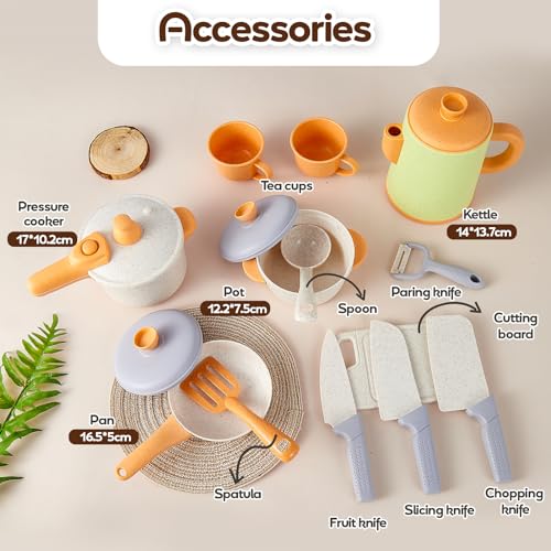 HYAKIDS Kinderküche Spielküche Zubehör Matschküche Outdoor, Topfset Kinder Kochgeschirr Küchen Spielzeug Geschenk für 3 4 5 Jahre Mädchen Jungen