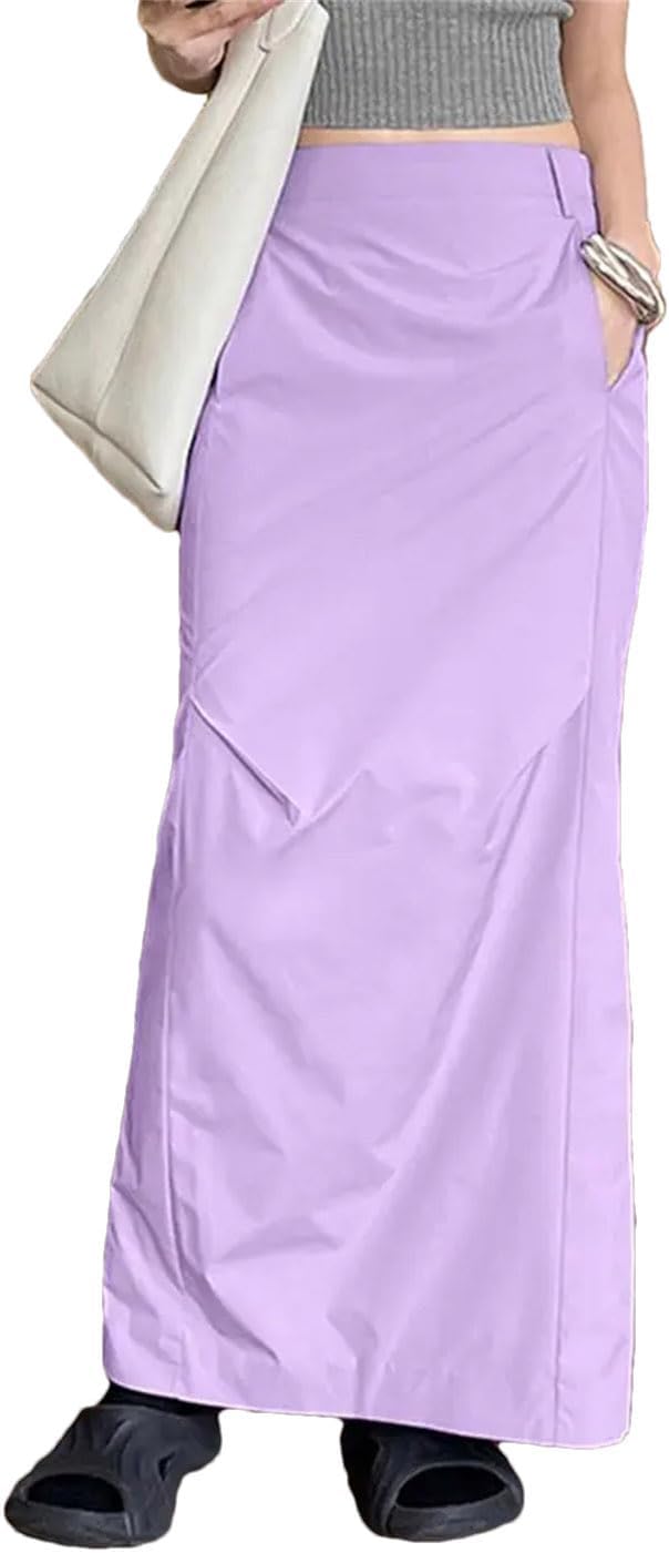 Women Straight Skirts High Waist Skirt Maxi Long Autumn Solid