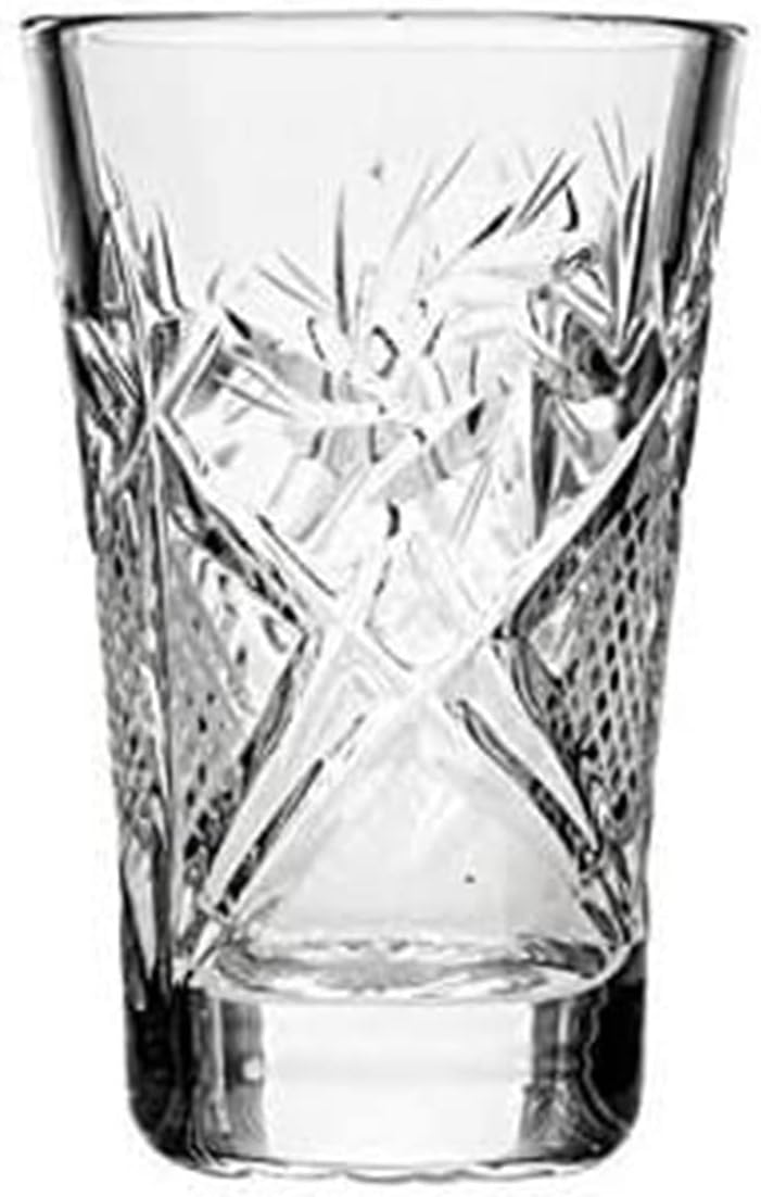 Elegant and Modern Decorative Design Crystal White Shot Glassware Set for Parties, Events, Wedding, Birthday Programs, and Home Bar - 1¼ oz Glasses, Set of 6