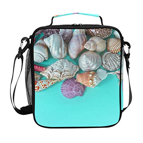 Marine Gasterpods - Bolsa de almuerzo aislada con correa para el hombro para mujer, hombre, niño, niña, grande, bolsa para la escuela, oficina
