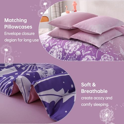 Image of Dinjoy Girls Comforter Set 7 Pieces, Queen Size Colorful Ombre Rainbow Bedding Set, Bed in A Bag for Kid Teen Girls (1 Comforter, 1 Flat Sheet, 1 Fitted Sheet, 2 Pillow Shams, 2 Pillowcases)