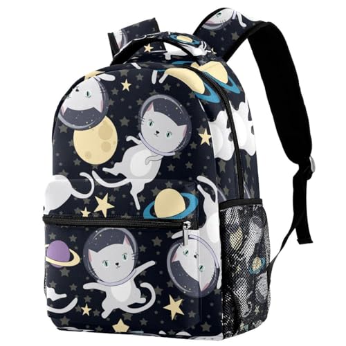 Sac à dos chat astronaute multicolore 40cm pour école et loisirs ados