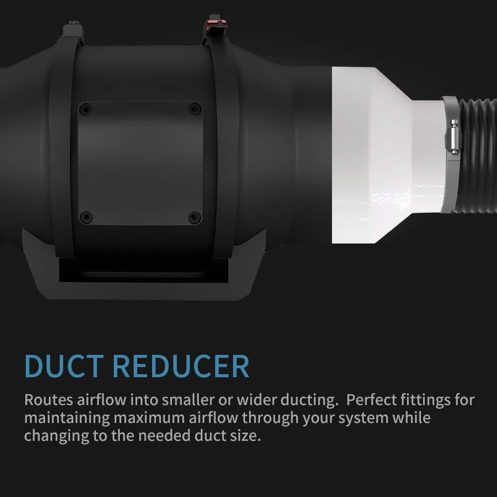 Duct Reducer 6 to 4 inch Air Duct Adapter HAVC Pipe Connector for Inline Ventilation System (150mm to 100mm)