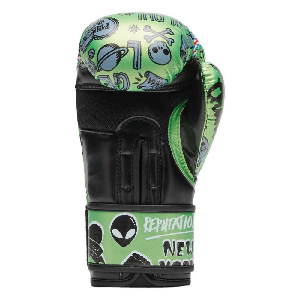 LEONE 1947 Guanti Boxe Flames 6 OZ Verde