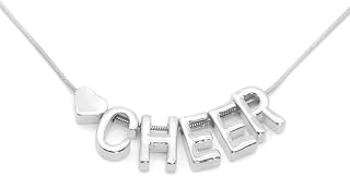 Cheer Necklace Cheerleader Cheerleading Teens Letter Love Heart Pendant Stainless Steel Chain Dainty Jewelry Gifts
