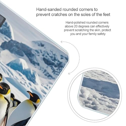 Balanza digital de baño con diseño de pingüino y vidrio templado miniatura 4