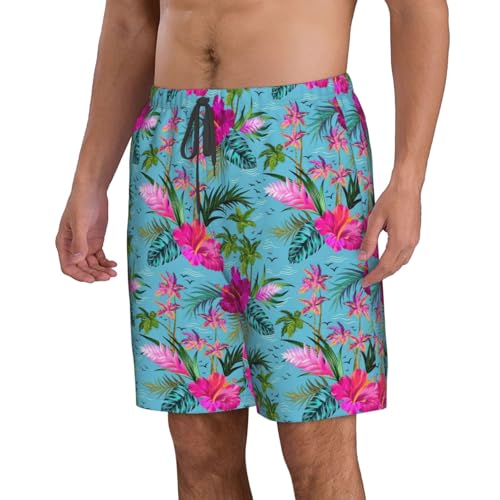 Hello Hawaii Print Mens Casual Shorts Drawstring Summer Beach Stretch Shorts Novelty Swimtrunks2