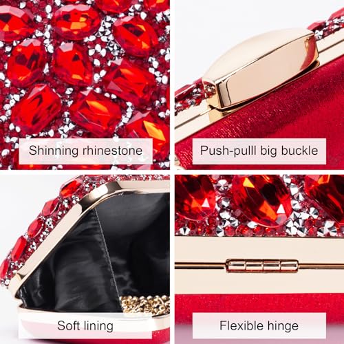 Image of Gemstone Clutch Purse, Rhinestone Purse | Evening Clutch for Women Wedding Party, Crystal Evening Bag for Women Evening